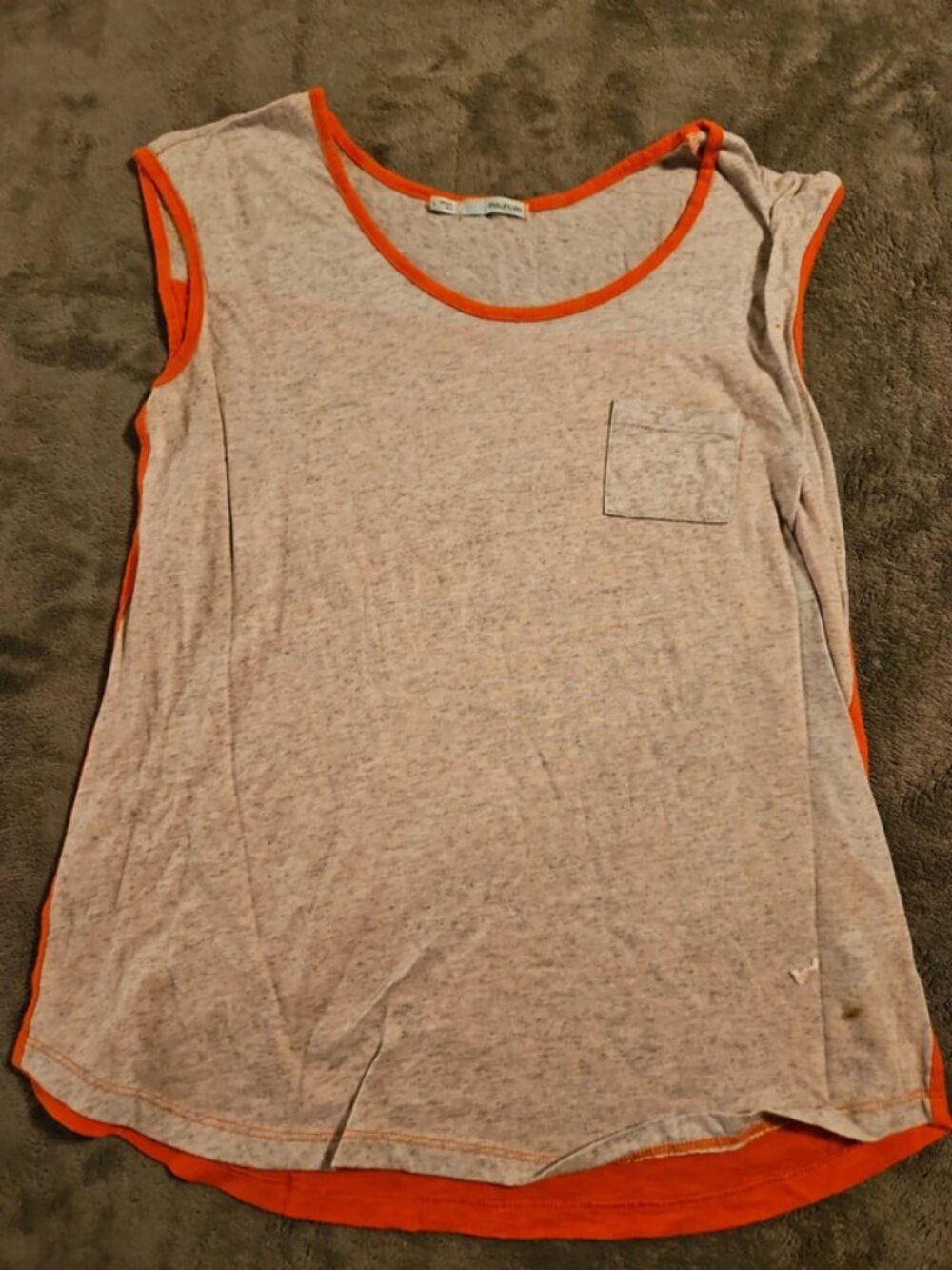 Maurices Tank Top Womens L Orange Trim Pocket